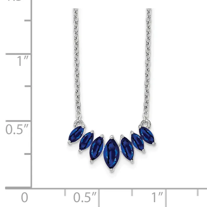 Goldia Necklaces 14k White Gold Marquise Sapphire 18 inch Necklace