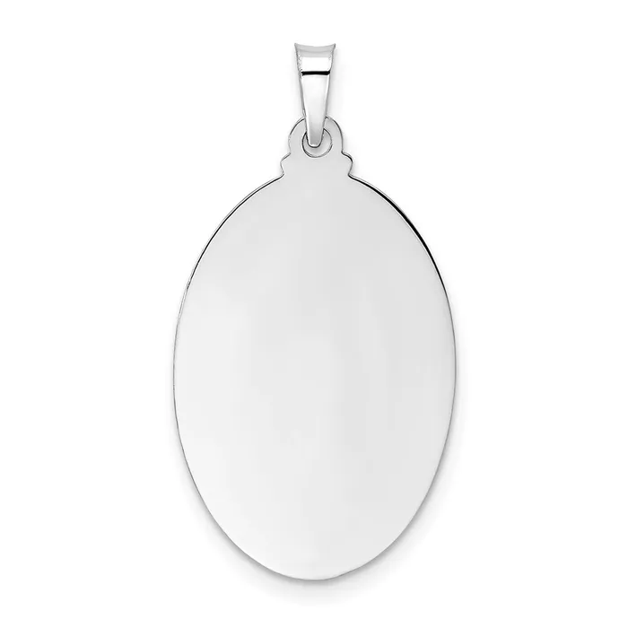Goldia Necklaces 14k White Gold Polished Solid Oval St Anthony Medal Pendant