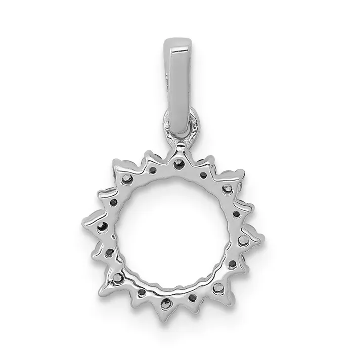 Goldia Necklaces 14k White Gold Real Diamond and 08 Citrine Fancy Circle Pendant