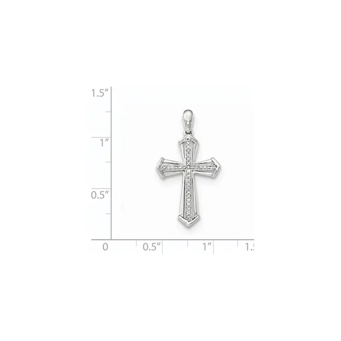 Goldia Necklaces 14k White Gold Real Diamond Cross Pendant