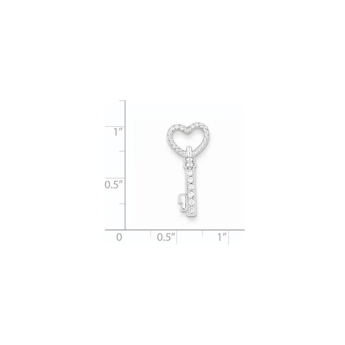Goldia Necklaces 14k White Gold Real Diamond Key Chain Slide