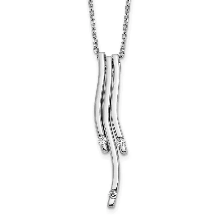 Goldia Necklaces 14k White Gold Real Diamond Necklace