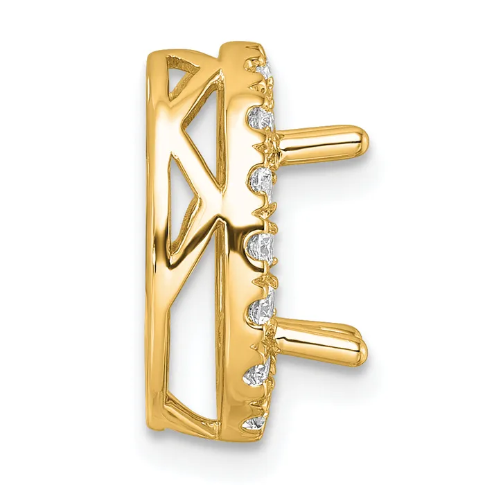 Goldia Necklaces 14k Yellow Gold 12 Ct Lab Grown Diamond VSSI G Halo Chain Slide Pendant