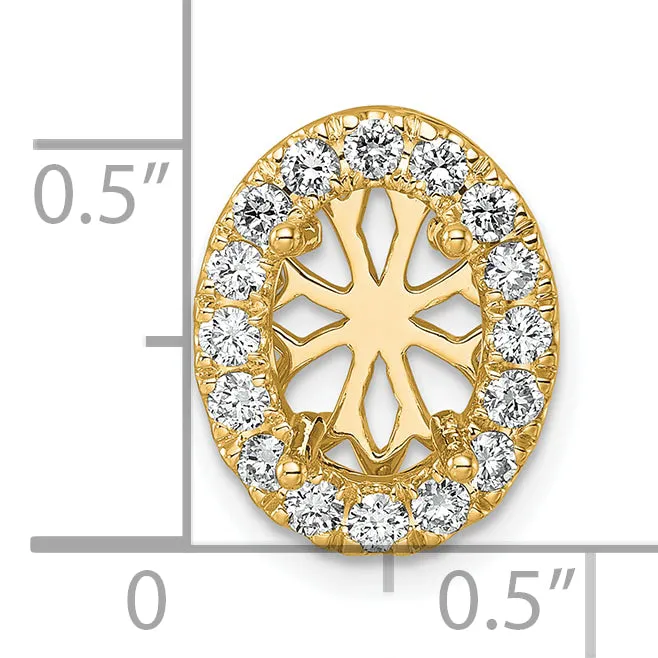 Goldia Necklaces 14k Yellow Gold 12 Ct Lab Grown Diamond VSSI G Halo Chain Slide Pendant