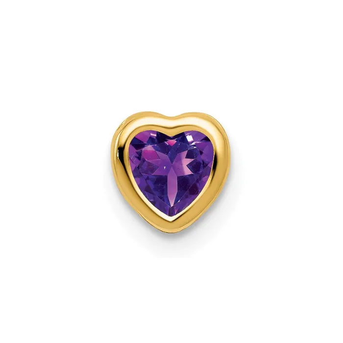Goldia Necklaces 14K Yellow Gold 5mm Heart Amethyst bezel pendant