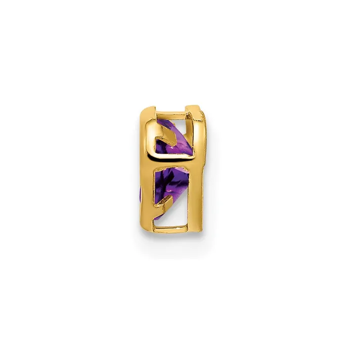 Goldia Necklaces 14K Yellow Gold 5mm Heart Amethyst bezel pendant
