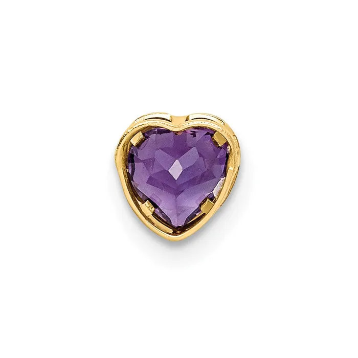 Goldia Necklaces 14K Yellow Gold 5mm Heart Amethyst bezel pendant