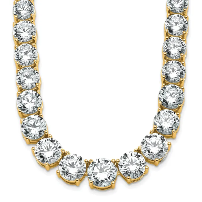 Goldia Necklaces 14k Yellow Gold 72 38 Ct Lab Grown Diamond VSSI G Round 20 inch Graduated Tennis Necklace Goldia Necklaces 14k Yellow Gold 72 38 Ct Lab Grown Diamond VSSI G Round 20 inch Graduated Tennis Necklace