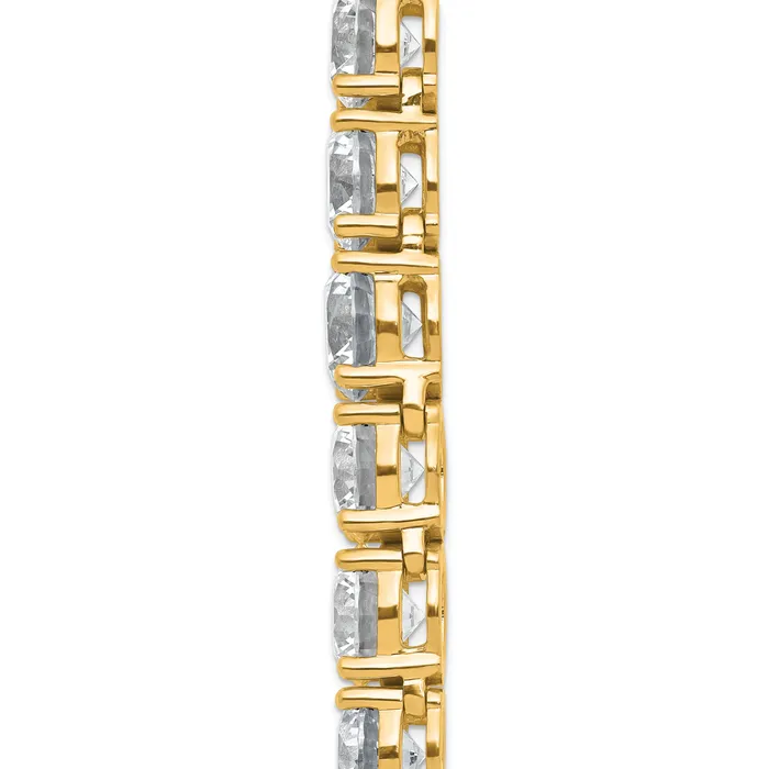 Goldia Necklaces 14k Yellow Gold 72 38 Ct Lab Grown Diamond VSSI G Round 20 inch Graduated Tennis Necklace