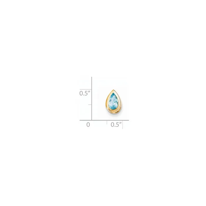 Goldia Necklaces 14K Yellow Gold 8x5mm Pear Blue Topaz bezel pendant