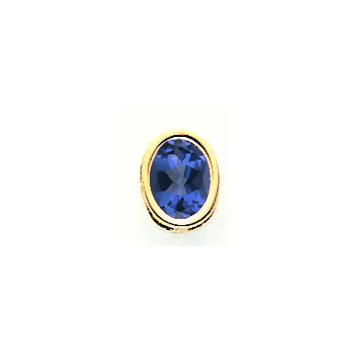 Goldia Necklaces 14K Yellow Gold 8x6mm Oval Sapphire bezel pendant