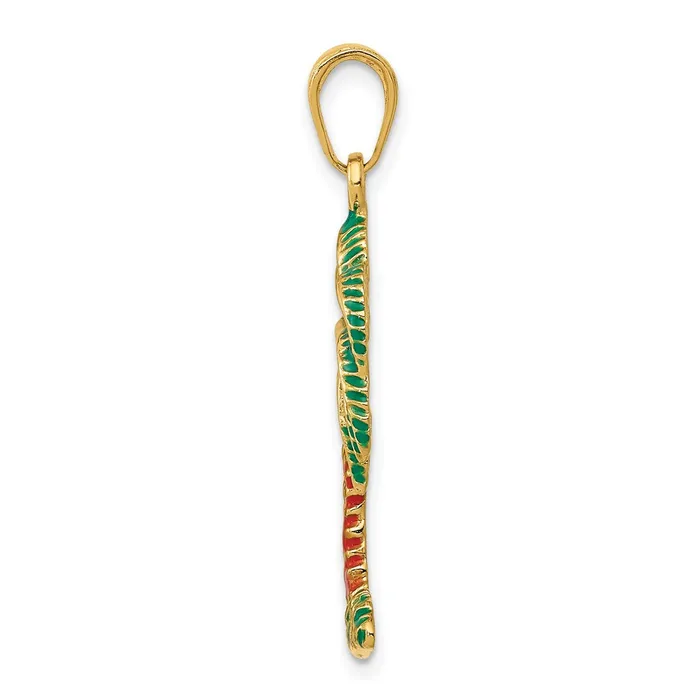 Goldia Necklaces 14k Yellow Gold Enameled Palm Tree Pendant
