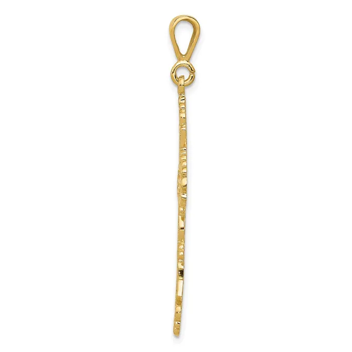 Goldia Necklaces 14k Yellow Gold Fleur De Lis Cross Pendant