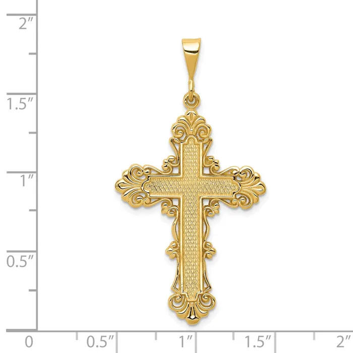 Goldia Necklaces 14k Yellow Gold Fleur De Lis Cross Pendant
