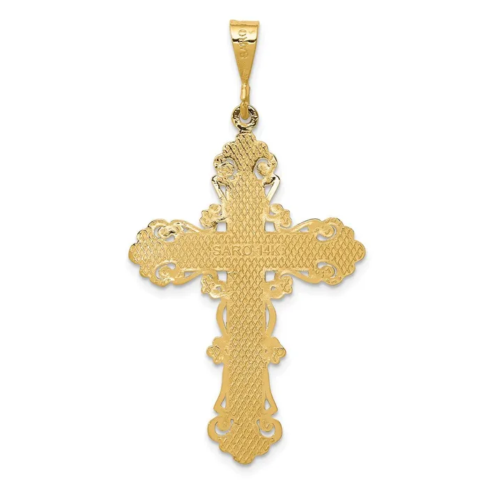 Goldia Necklaces 14k Yellow Gold Fleur De Lis Cross Pendant