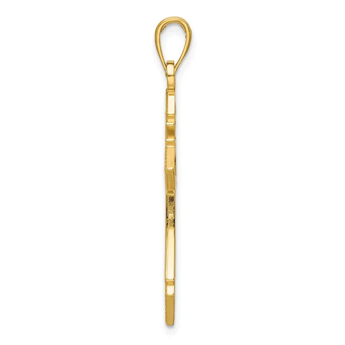 Goldia Necklaces 14k Yellow Gold Polished Beaded Fancy Cross Pendant