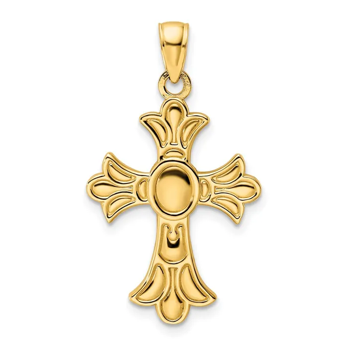 Goldia Necklaces 14k Yellow Gold Polished Fancy Cross Pendant