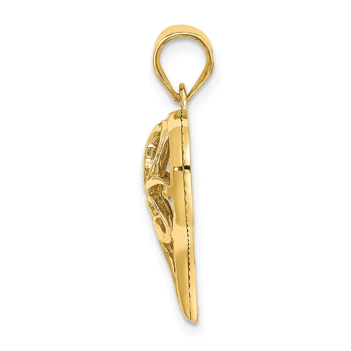 Goldia Necklaces 14k Yellow Gold Polished Patterned Heart Pendant