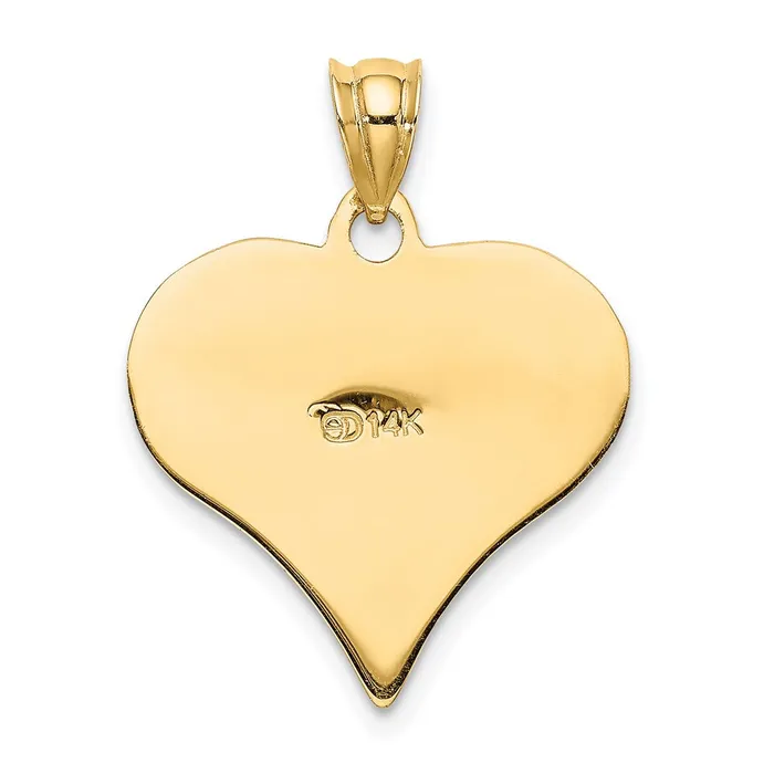 Goldia Necklaces 14k Yellow Gold Polished Patterned Heart Pendant