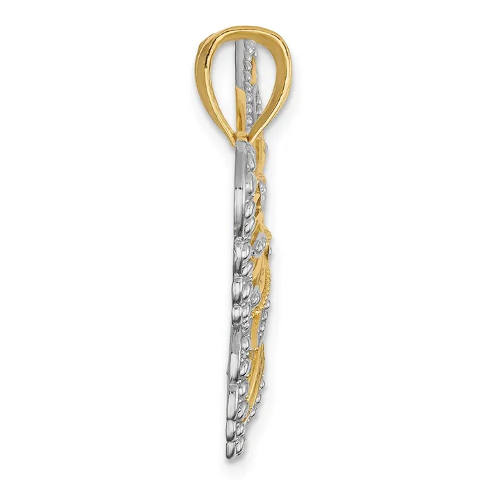 Goldia Necklaces 14k Yellow Rhodium Gold and Rhodium Butterfly Pendant