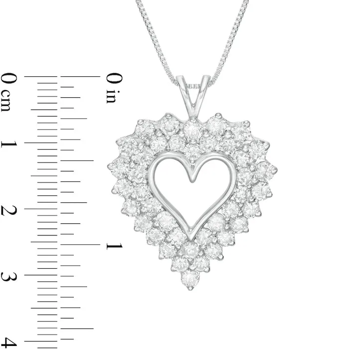 Goldia Necklaces 4 CT TW Natural Diamond Shadow Frame Heart Pendant in Sterling Silver Goldia Necklaces 4 CT TW Natural Diamond Shadow Frame Heart Pendant in Sterling Silver