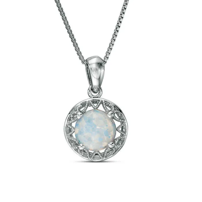 Goldia Necklaces 70mm LabCreated Opal Pendant in Sterling Silver