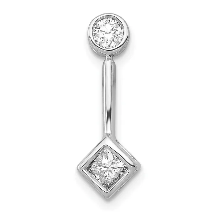 Goldia Necklaces Solid 14k White Gold 14ct Simulated CZ Chain Slide Pendant