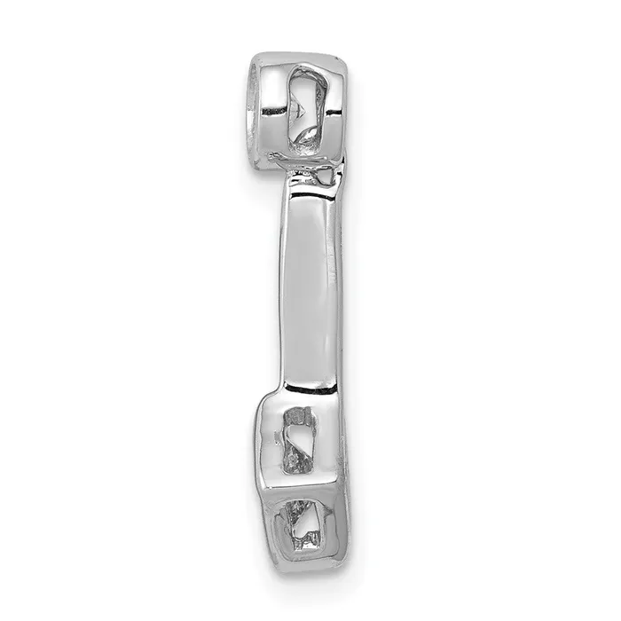 Goldia Necklaces Solid 14k White Gold 14ct Simulated CZ Chain Slide Pendant