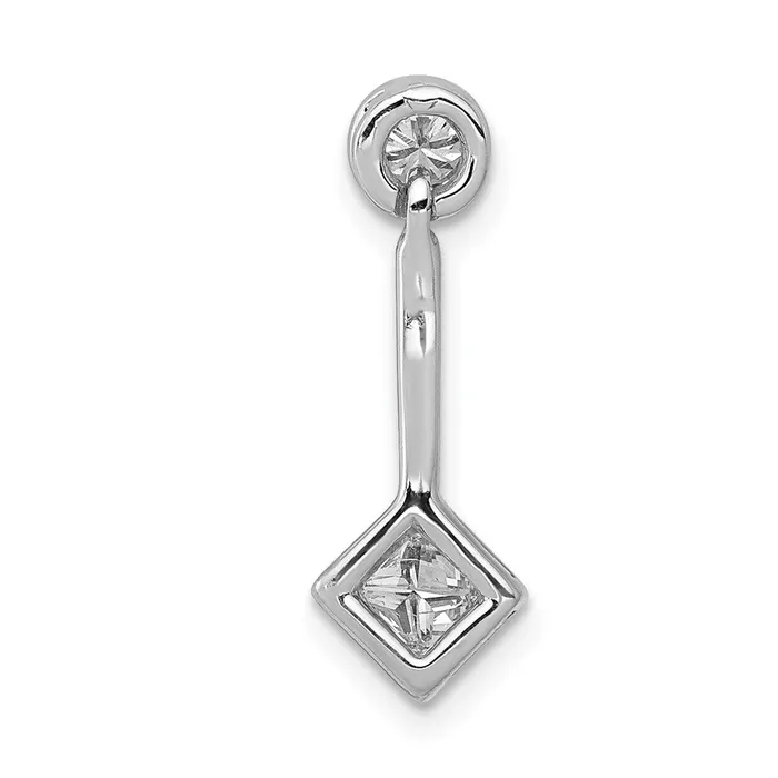 Goldia Necklaces Solid 14k White Gold 14ct Simulated CZ Chain Slide Pendant