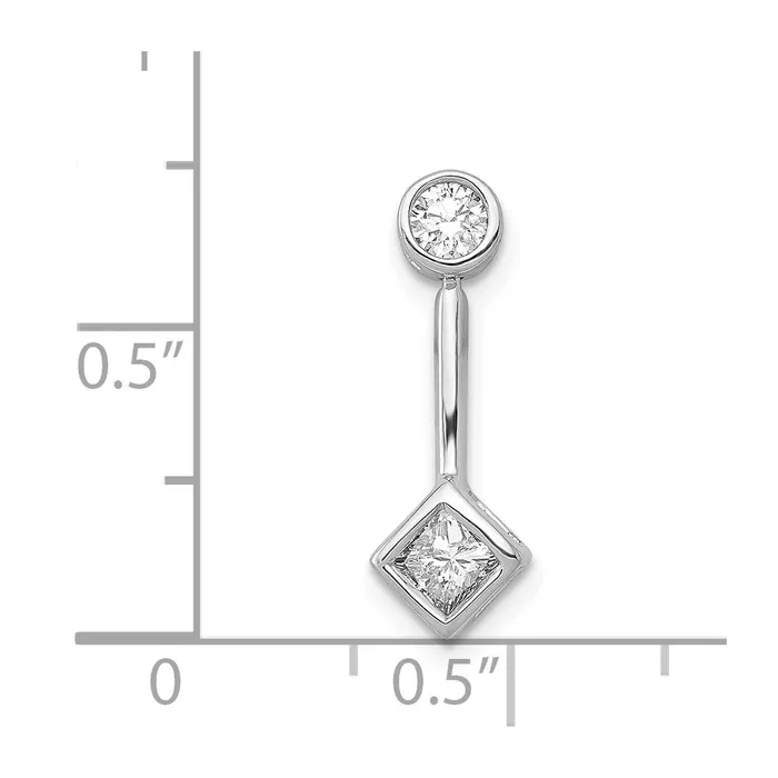 Goldia Necklaces Solid 14k White Gold 14ct Simulated CZ Chain Slide Pendant