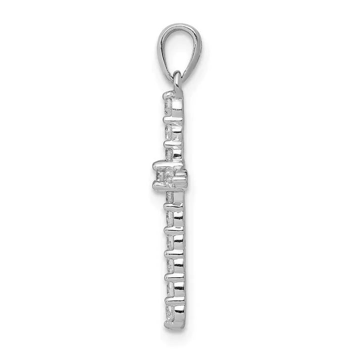Goldia Necklaces Solid 14k White Gold Polished 14ct Simulated CZ Cross Pendant