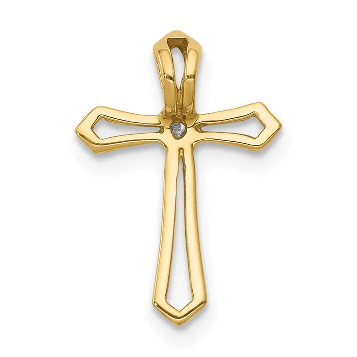Goldia Necklaces Solid 14k Yellow Gold AA Simulated CZ Cross Pendant Goldia Necklaces Solid 14k Yellow Gold AA Simulated CZ Cross Pendant