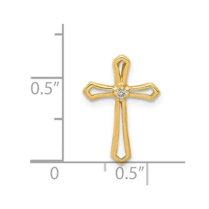 Goldia Necklaces Solid 14k Yellow Gold AA Simulated CZ Cross Pendant Goldia Necklaces Solid 14k Yellow Gold AA Simulated CZ Cross Pendant