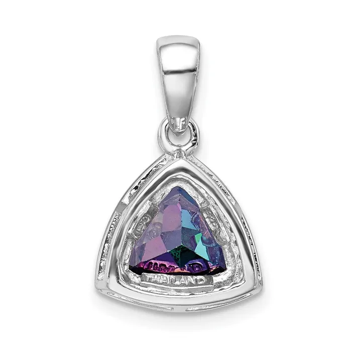 Goldia Necklaces Sterling Silver Rhodplated Trillion Mystic FireWhite Topaz Pendant