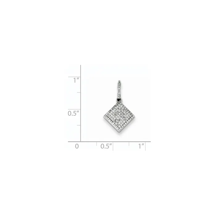 Goldia Necklaces Sterling Silver Rhodium Diamond Square Pendant