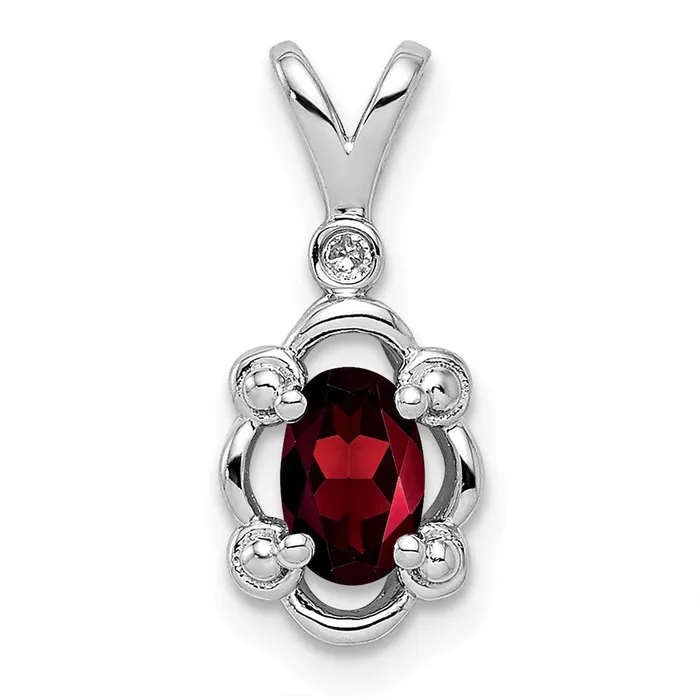 Goldia Necklaces Sterling Silver Rhodiumplated Garnet u0026 Diamond u0026 Diamond Pendant Goldia Necklaces Sterling Silver Rhodiumplated Garnet u0026 Diamond u0026 Diamond Pendant