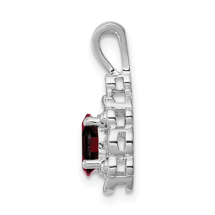 Goldia Necklaces Sterling Silver Rhodiumplated Garnet u0026 Diamond u0026 Diamond Pendant
