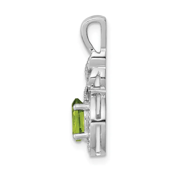 Goldia Necklaces Sterling Silver Rhodiumplated Peridot u0026 Diamond Pendant