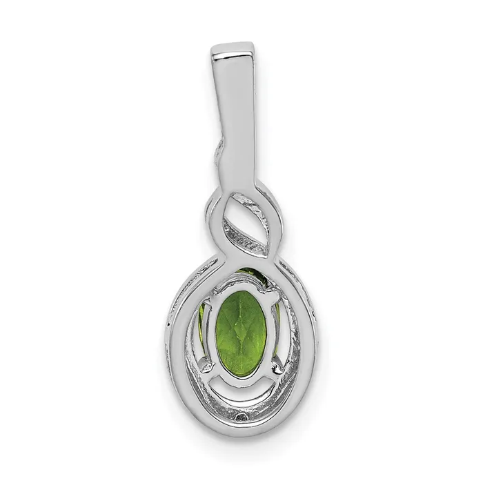 Goldia Necklaces Sterling Silver Rhodiumplated Peridot u0026 Diamond Pendant