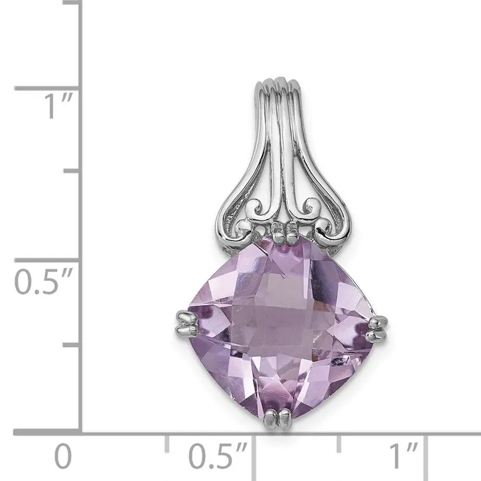 Goldia Necklaces Sterling Silver Rhodiumplated Pink Quartz Pendant