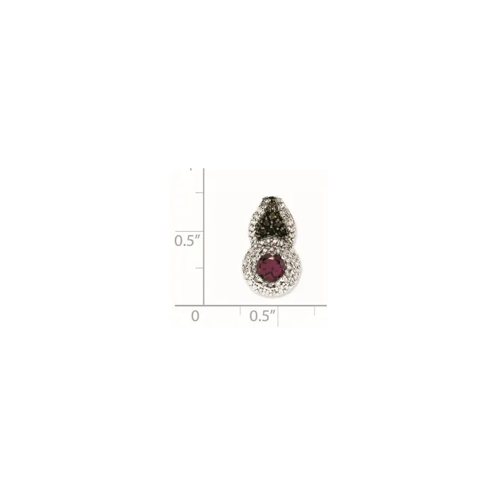 Goldia Necklaces Sterling Silver Rhodium Rhodolite Garnet u0026 Smoky Qrtz u0026 Diamond Pendant