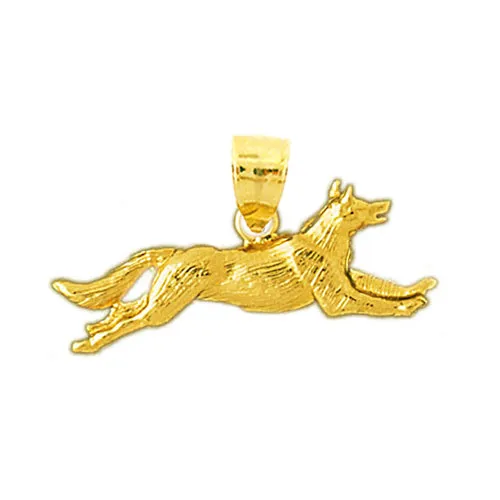 Goldia PreStyled Sets 14K Gold Running Coyote Pendant