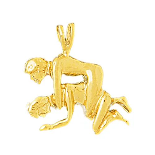 Goldia PreStyled Sets 14K Gold Wrestlers Pendant