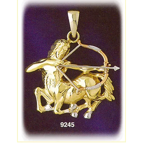 Goldia PreStyled Sets 14K Tri Color Gold Zodiac Sagittarius Pendant