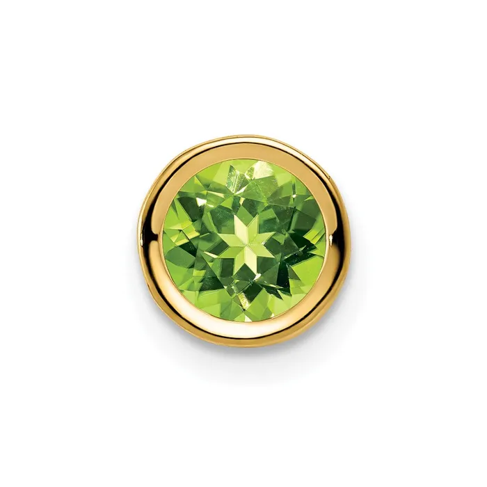Goldia PreStyled Sets 14K Yellow Gold 6mm Peridot bezel pendant