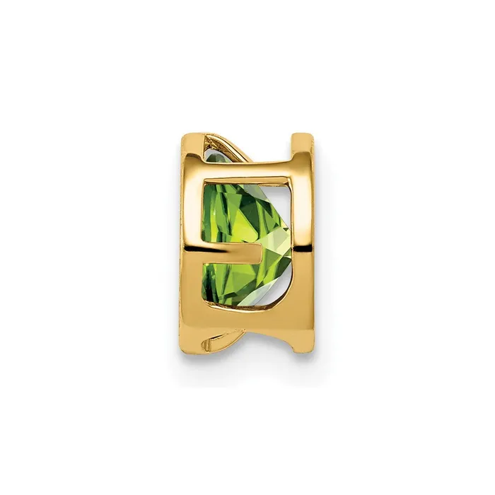 Goldia PreStyled Sets 14K Yellow Gold 6mm Peridot bezel pendant