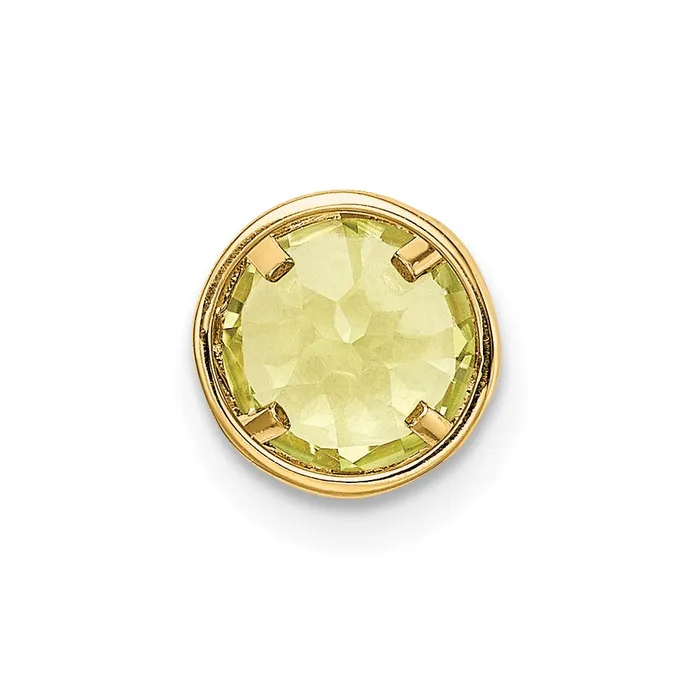 Goldia PreStyled Sets 14K Yellow Gold 6mm Peridot bezel pendant
