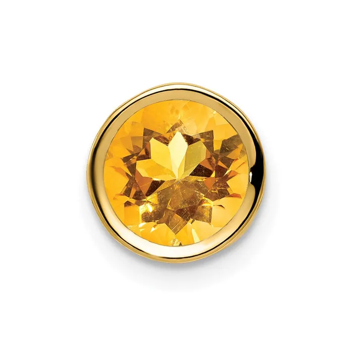 Goldia PreStyled Sets 14K Yellow Gold 7mm Citrine bezel pendant