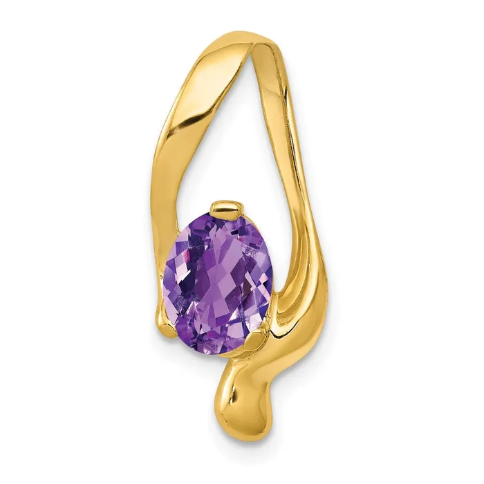 Goldia PreStyled Sets 14K Yellow Gold 8x6mm Oval Amethyst Slide