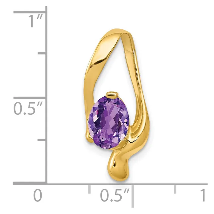 Goldia PreStyled Sets 14K Yellow Gold 8x6mm Oval Amethyst Slide